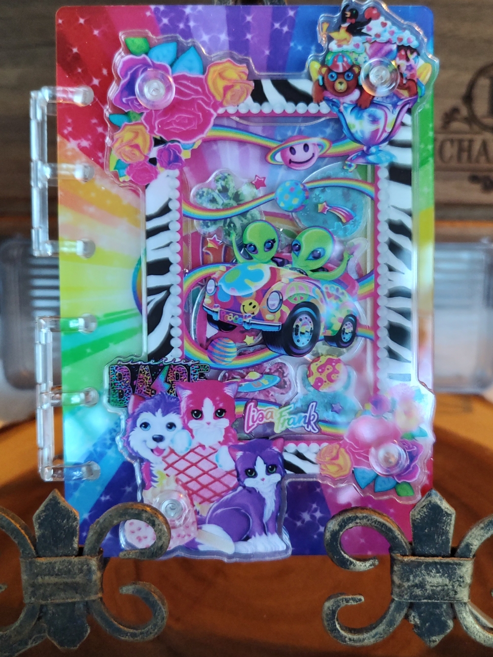 Lisa Frank Rainbow Alien Car A5 Shaker Notebook With Paper